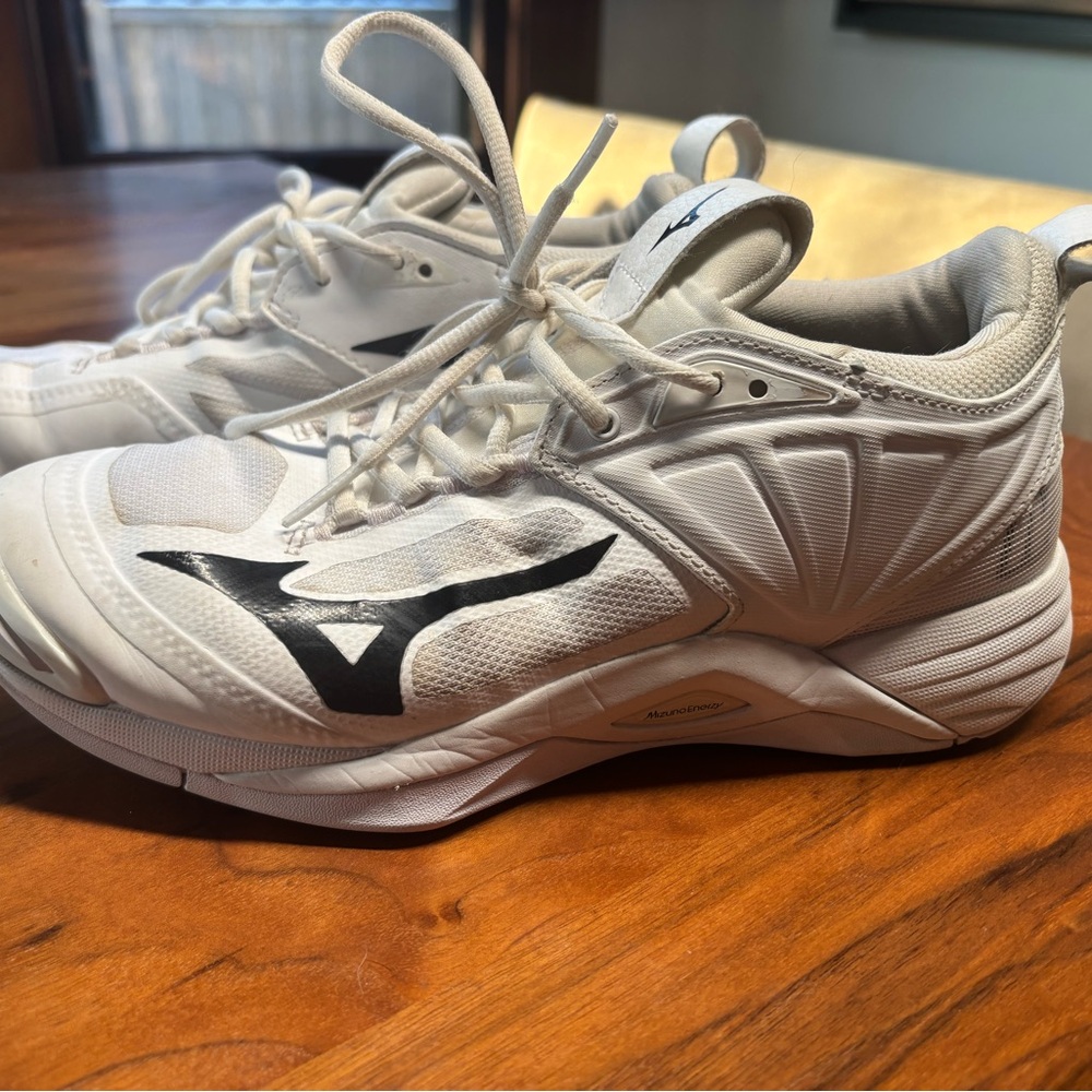 Mizuno Cream and Black Athletic Sneakers